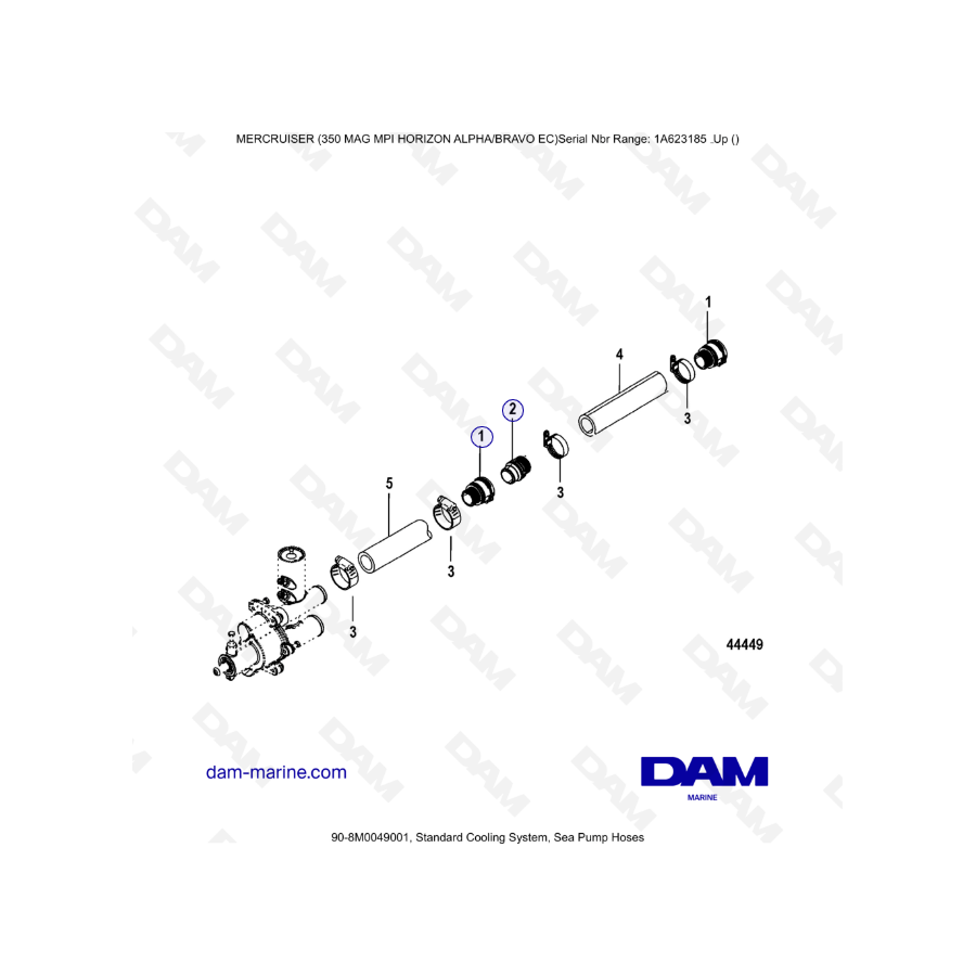 MERCRUISER 350 MAG MPI HORIZON - Standard cooling system