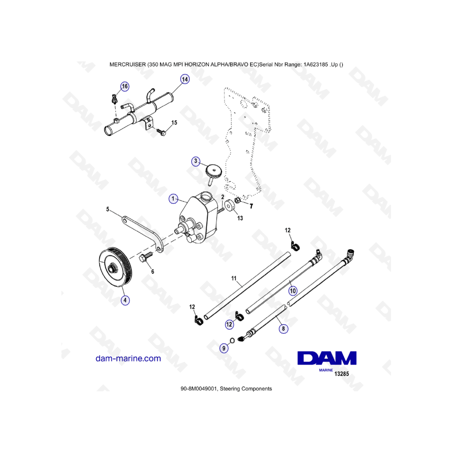 MERCRUISER 350 MAG MPI HORIZON - Steering components