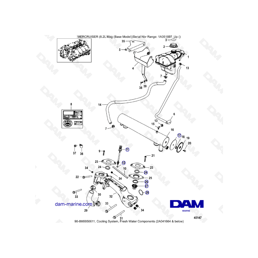 MERCRUISER 8.1L 496 MAG - Cooling system