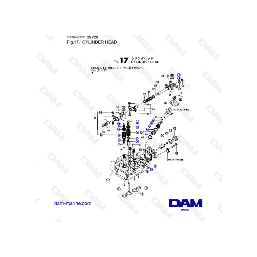 Yanmar 2GM20 - Culata