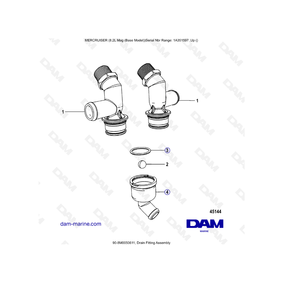 MERCRUISER 8.1L 496 MAG - Conjunto desagüe