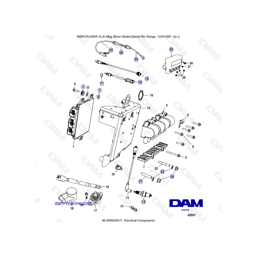 MERCRUISER 8.1L 496 MAG - Componentes eléctricos