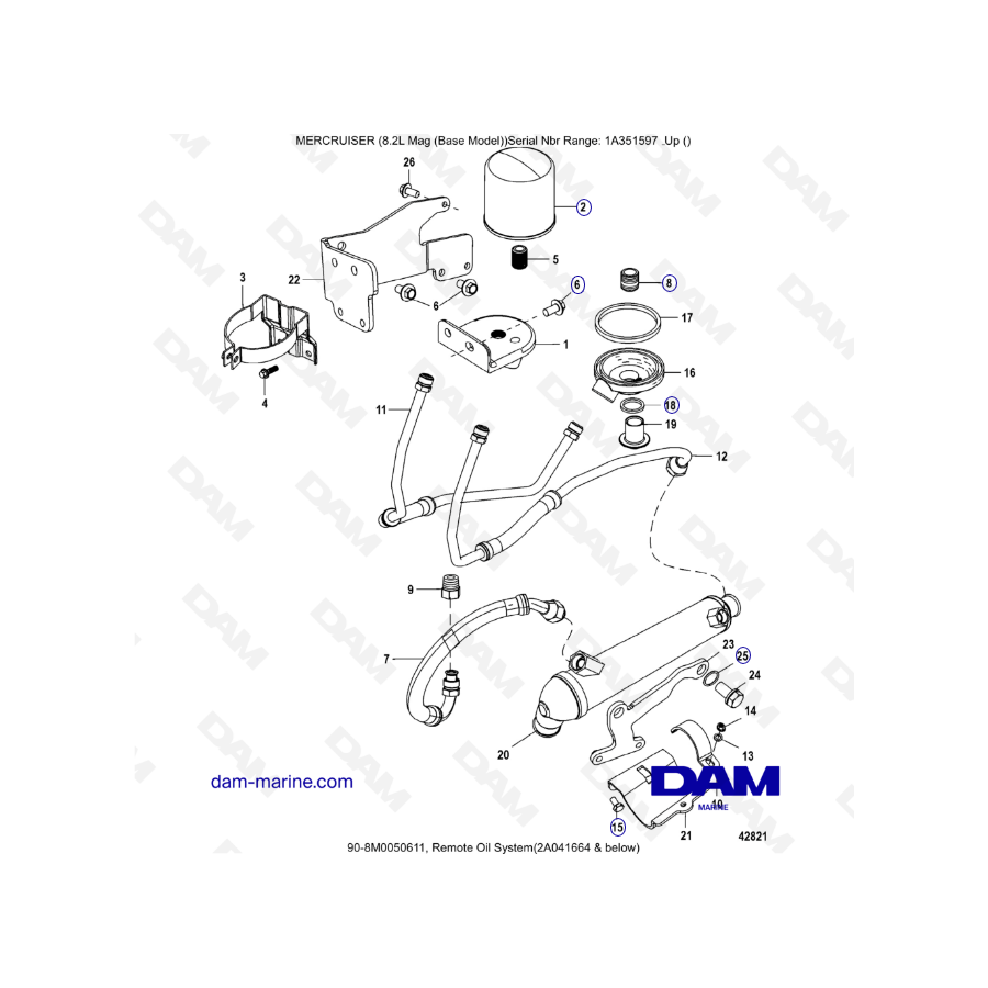 MERCRUISER 8.1L 496 MAG - Sistema de aceite remoto (abajo)