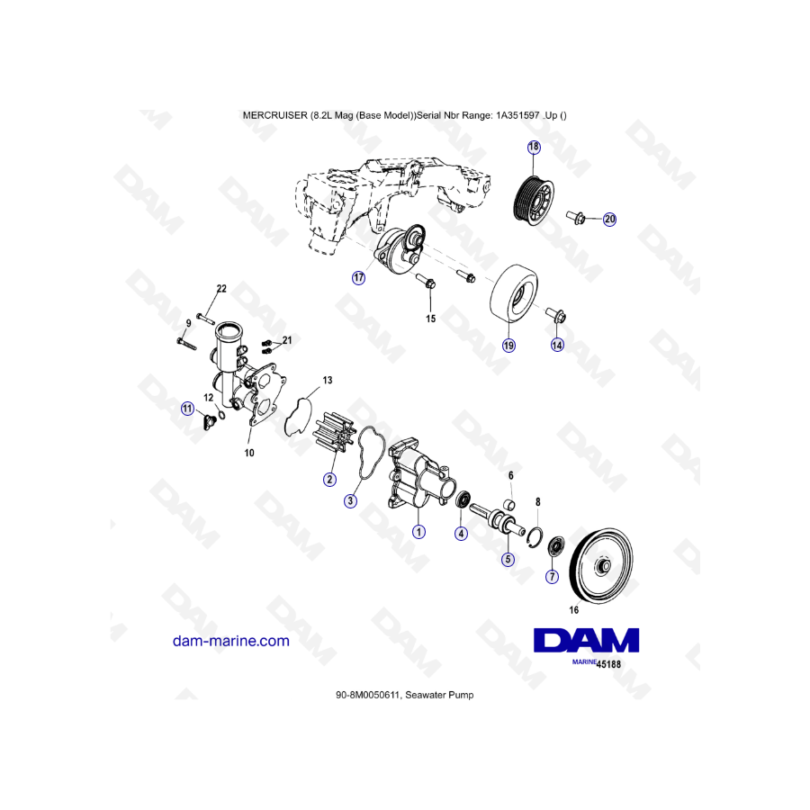 MERCRUISER 8.1L 496 MAG - Bomba de agua de mar