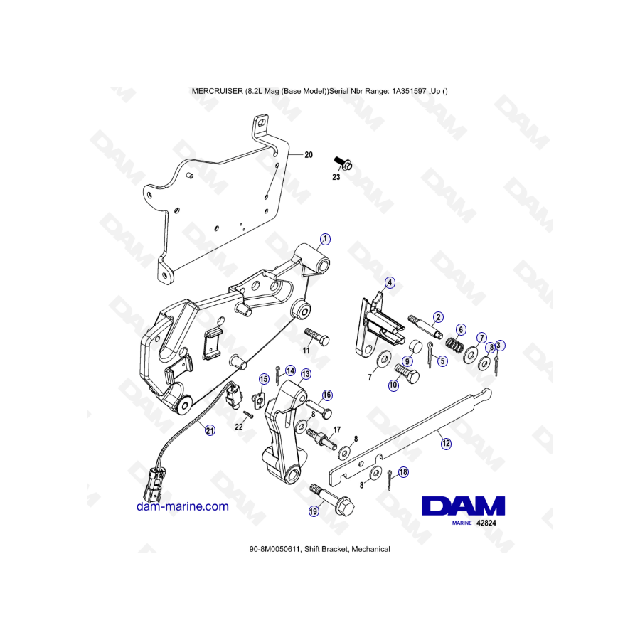 MERCRUISER 8.1L 496 MAG - Shift bracket, mechanical