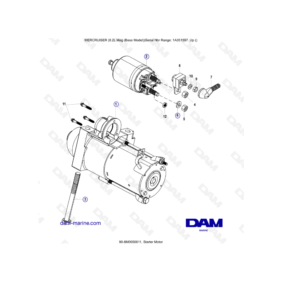 MERCRUISER 8.1L 496 MAG - Motor de arranque