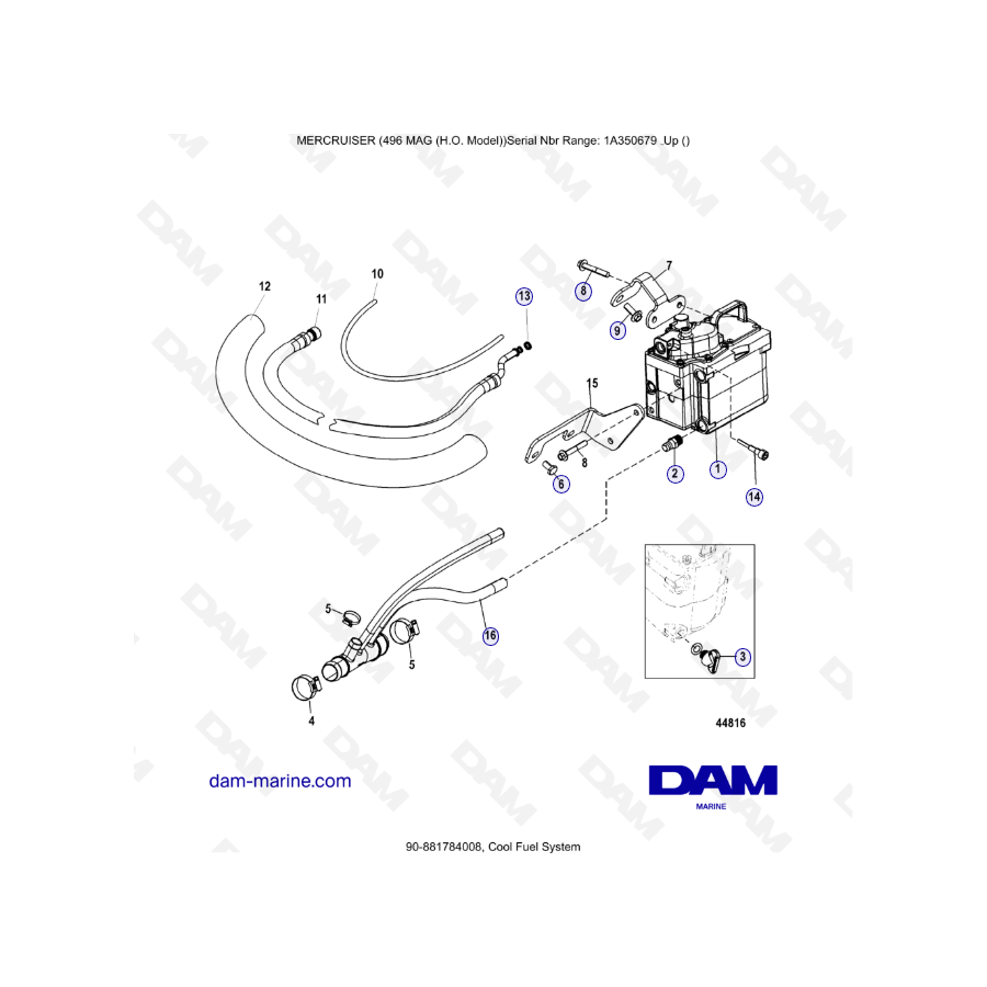 MERCRUISER 8.1L 496 MAG HO - Cool fuel system