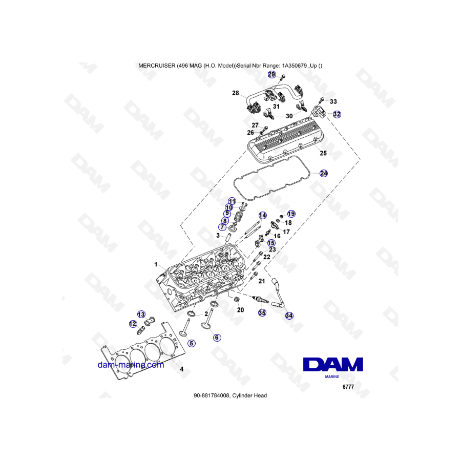 MERCRUISER 8.1L 496 MAG HO - Cylinder head