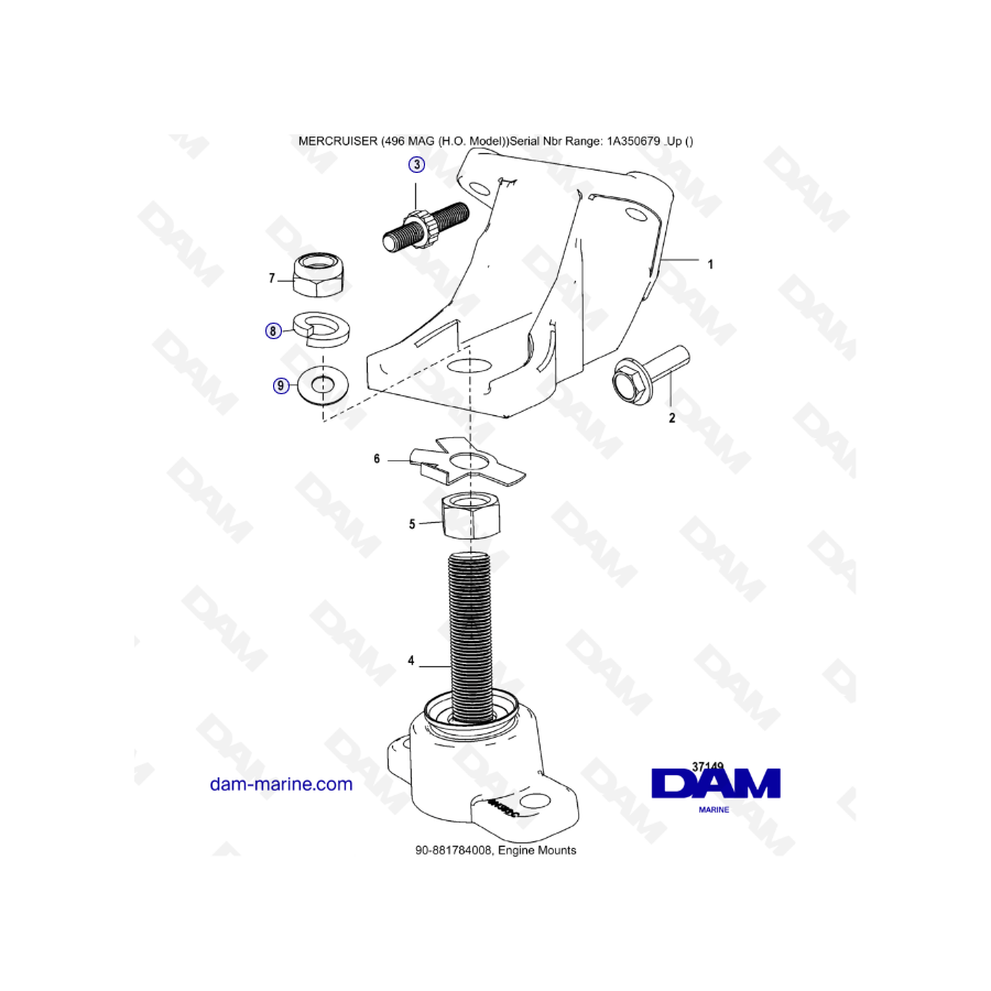 MERCRUISER 8.1L 496 MAG HO - Engine mounts