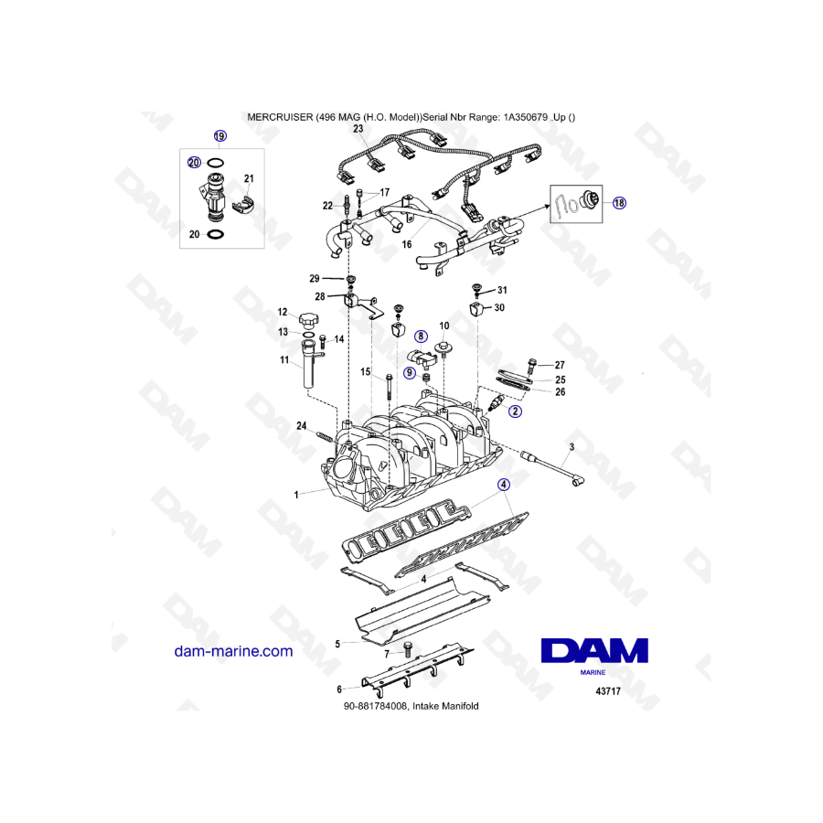 MERCRUISER 8.1L 496 MAG HO - Intake manifold