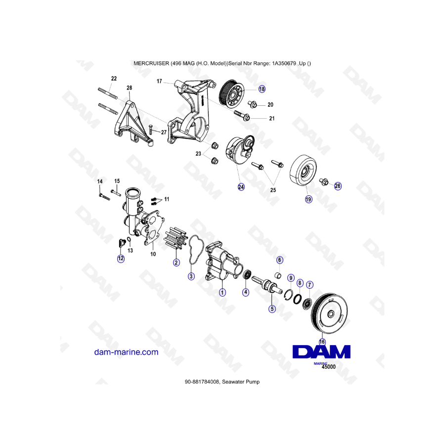 MERCRUISER 8.1L 496 MAG HO - Bomba de agua de mar