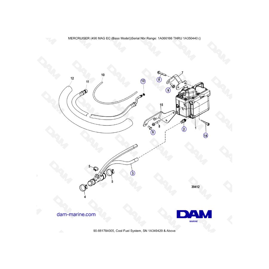 MERCRUISER 8.1L 496 MAG EC HO - Cool fuel system