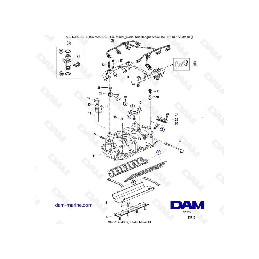 MERCRUISER 8.1L 496 MAG EC HO - Intake manifold