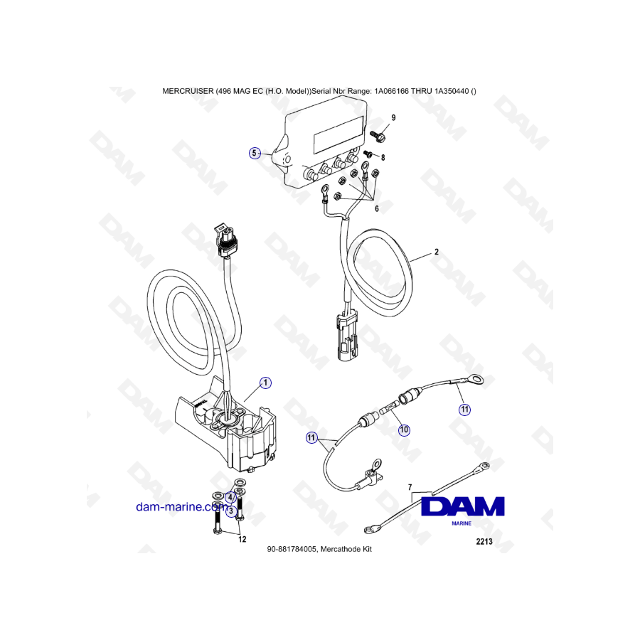 MERCRUISER 8.1L 496 MAG EC HO - Kit Mercathode