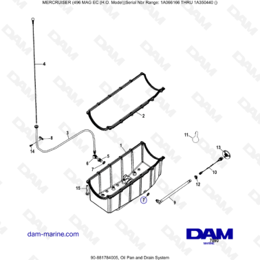 MERCRUISER 8.1L 496 MAG EC HO - Oil Pan & Drain System - DAM Marine