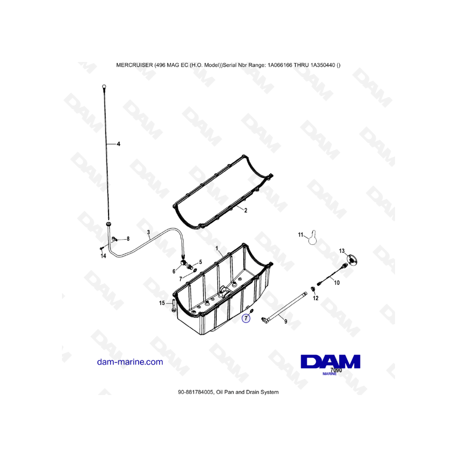 MERCRUISER 8.1L 496 MAG EC HO - Cárter de aceite y sistema de drenaje