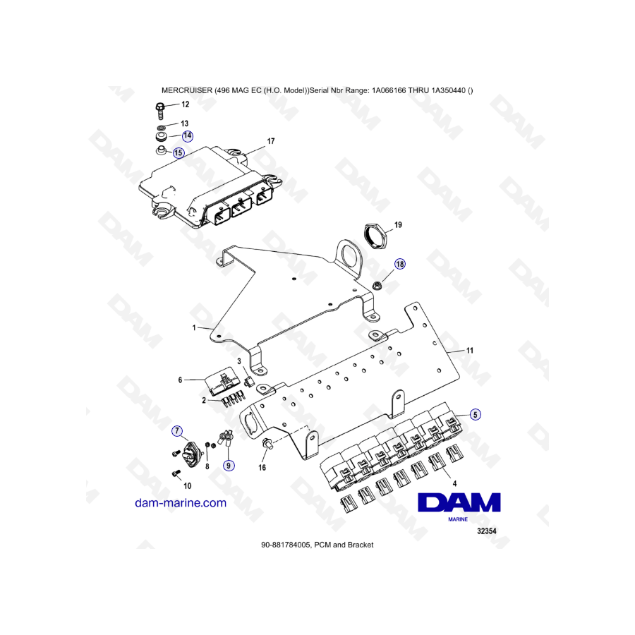 MERCRUISER 8.1L 496 MAG EC HO - PCM & Bracket