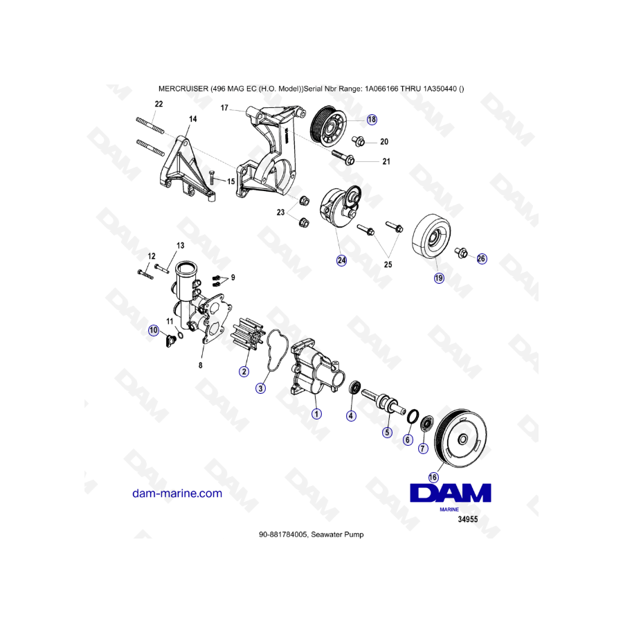 MERCRUISER 8.1L 496 MAG EC HO - Bomba de agua de mar