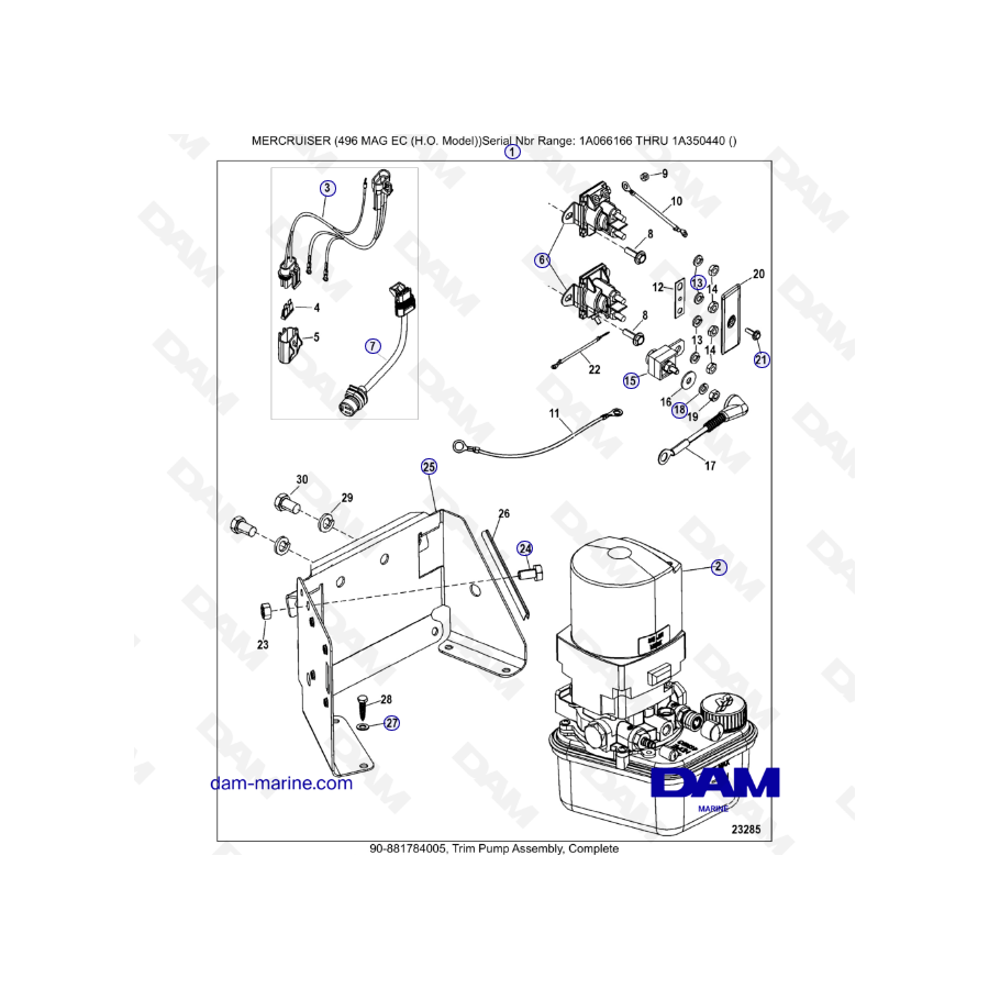 MERCRUISER 496 MAG EC HO - Conjunto bomba trim, completo