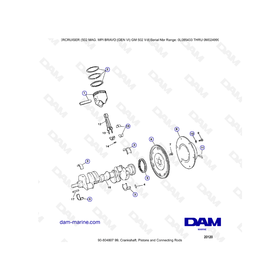 MERCRUISER 502 MAG MPI - Crankshaft, Pistons & Connecting rods