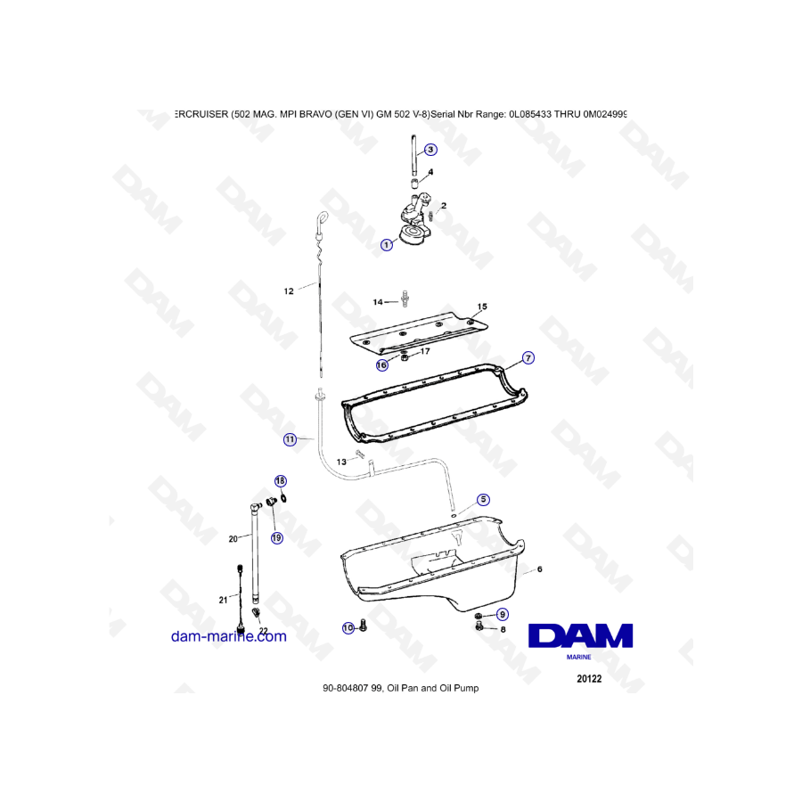 MERCRUISER 502 MAG MPI - Oil pan & Oil pump