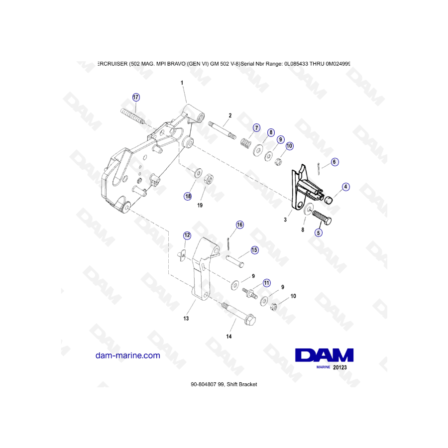 MERCRUISER 502 MAG MPI - Shift bracket