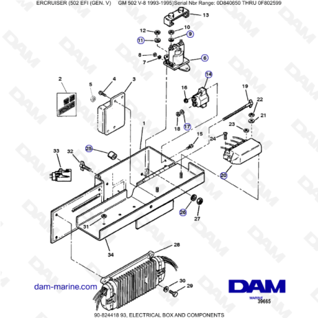 MERCRUISER 502 EFI - Electrical box & components