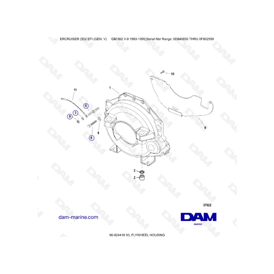 MERCRUISER 502 EFI - Flywheel housing