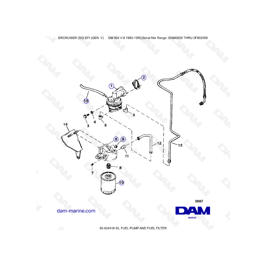 MERCRUISER 502 EFI - Fuel pump & fuel filter