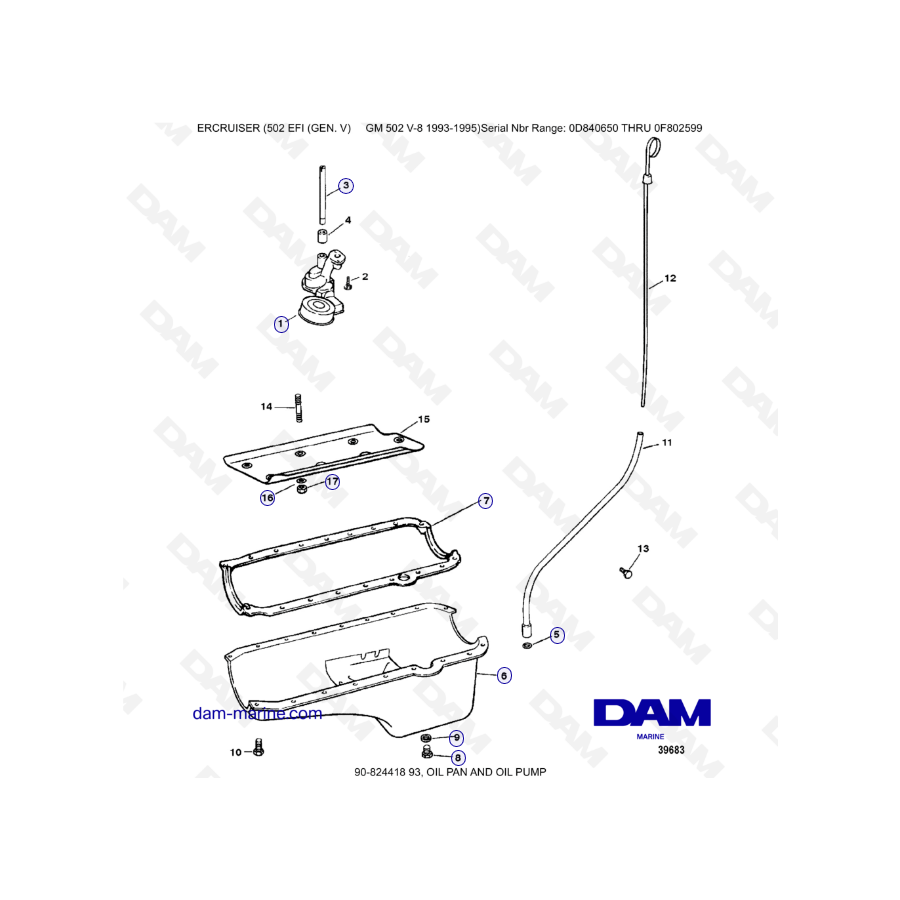 MERCRUISER 502 EFI - Oil pan &apos; oil pump