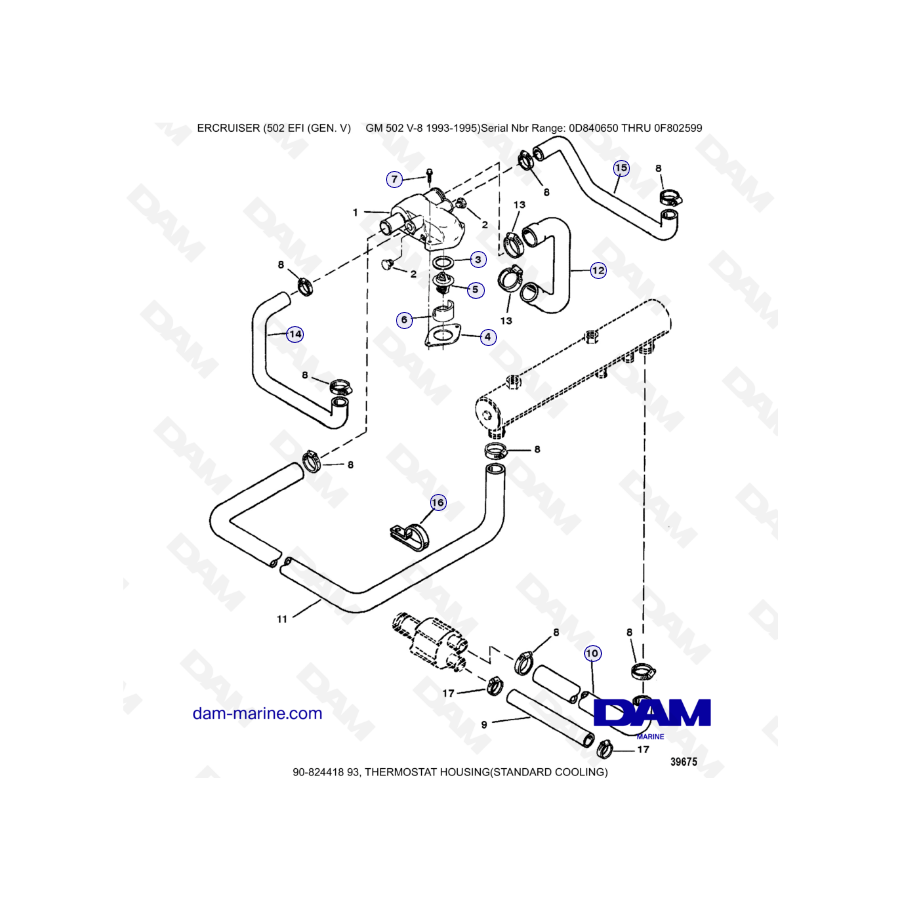 MERCRUISER 502 EFI - Caja del termostato