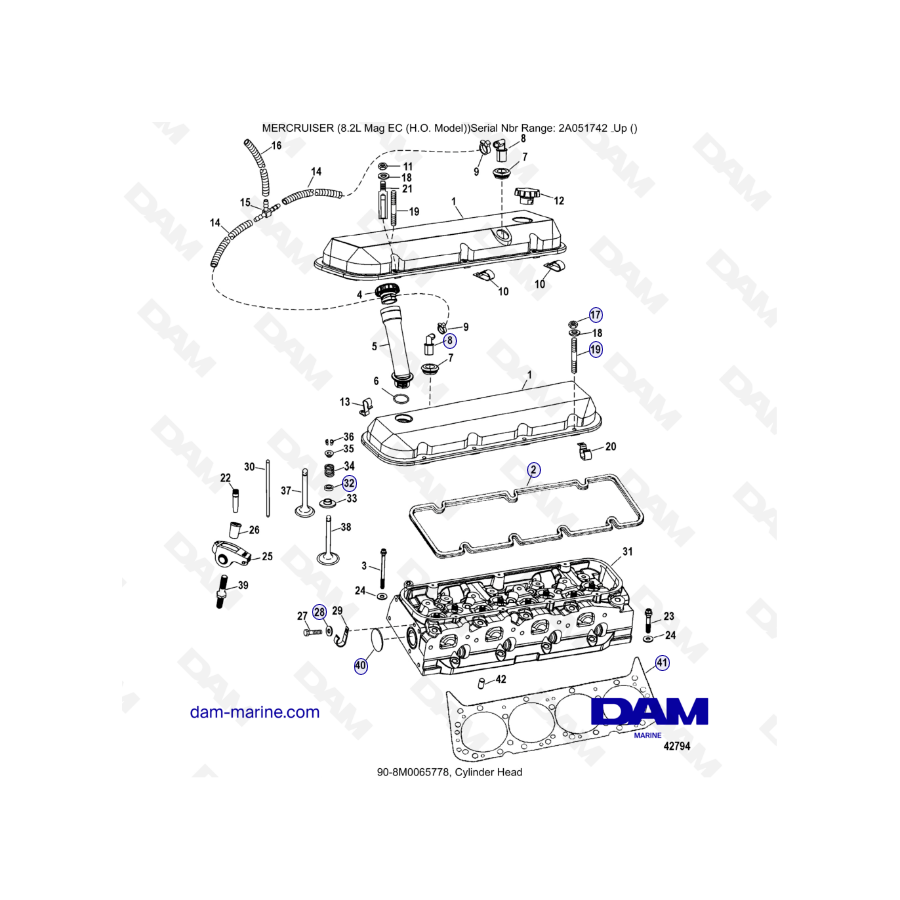 MERCRUISER 8.2L MAG HO EC - Cylinder head