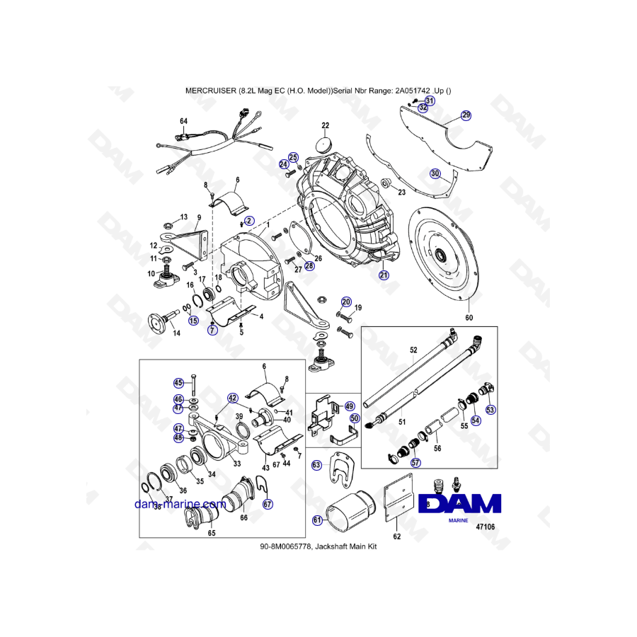 MERCRUISER 8.2L MAG HO EC - Jackshaft hand kit