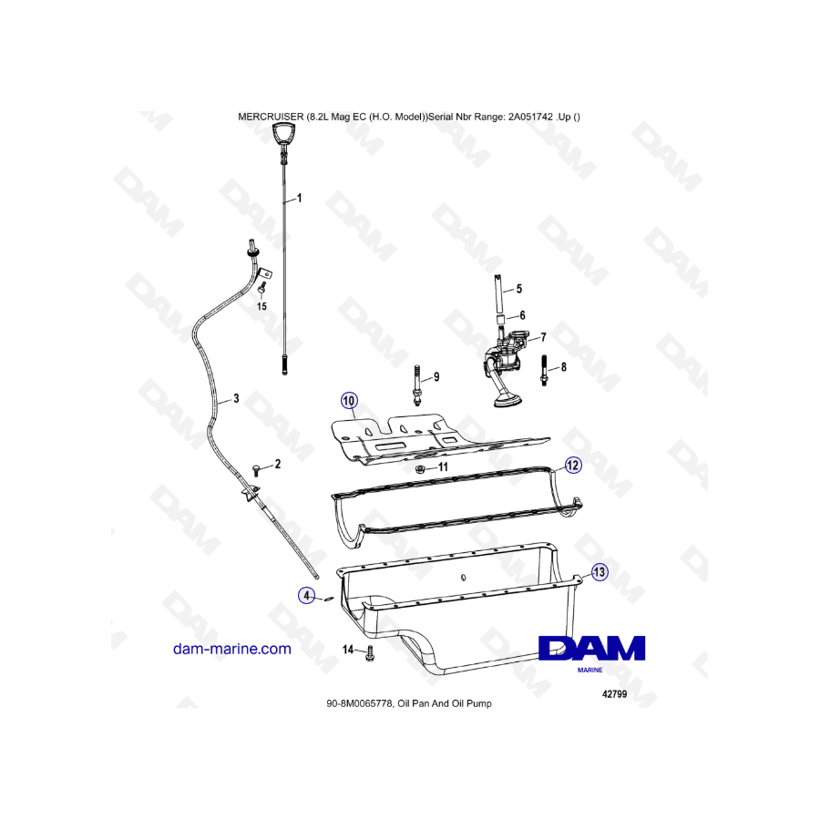 MERCRUISER 8.2L MAG HO EC - Cárter de aceite y bomba de aceite