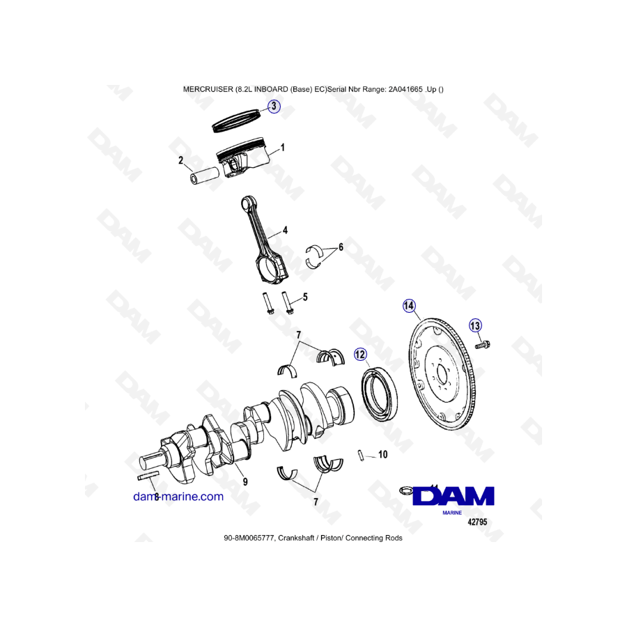 MERCRUISER 8.2L INBOARD EC - Crankshaft / Pistons  / Connecting rods