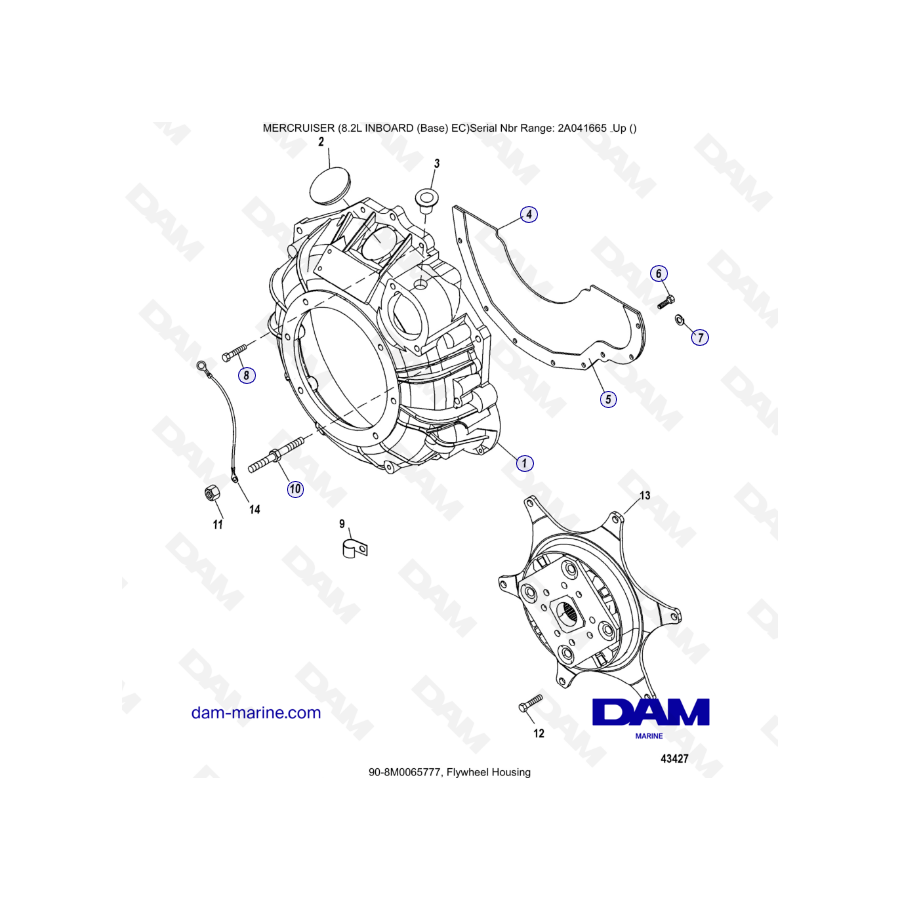 MERCRUISER 8.2L INBOARD EC - Flywheel housing