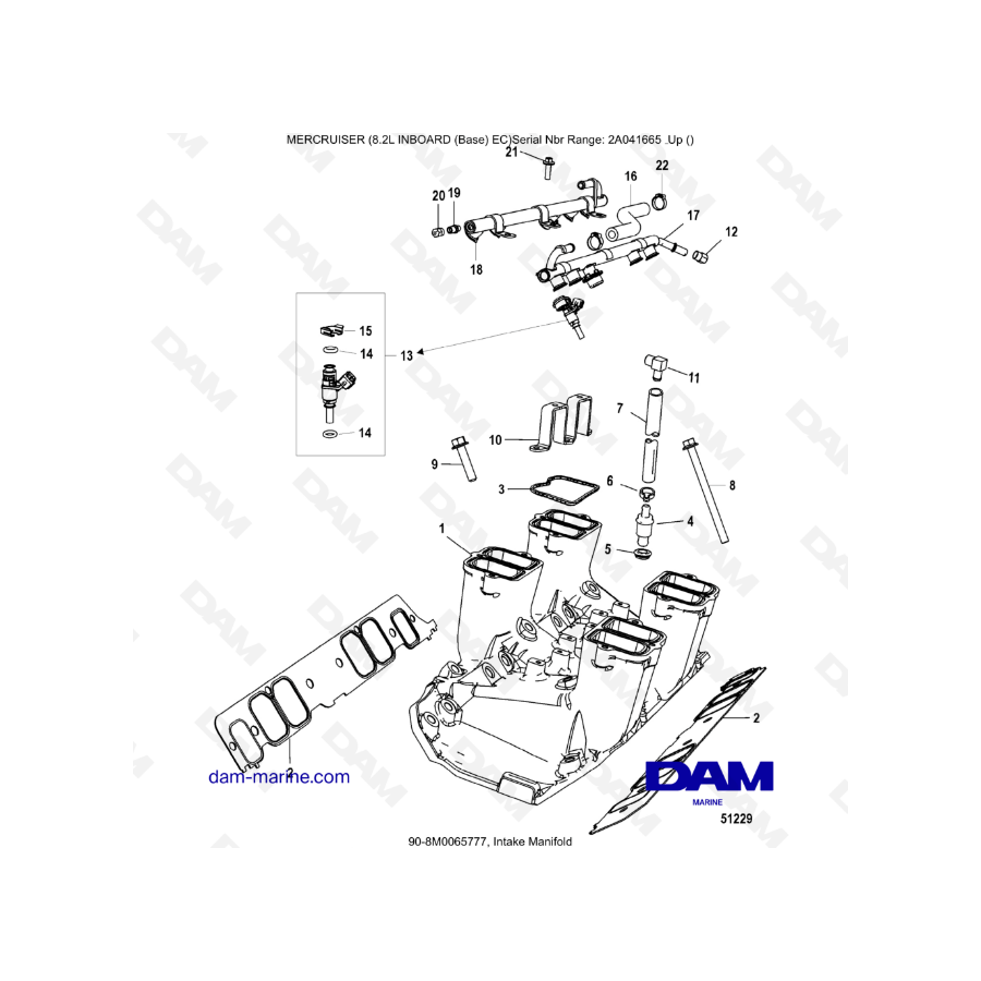 MERCRUISER 8.2L INBOARD EC - Intake manifold