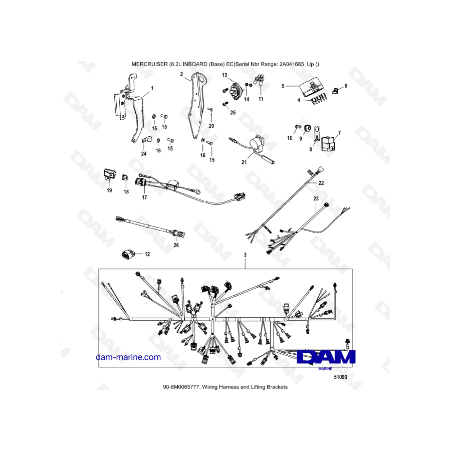 MERCRUISER 8.2L INBOARD EC - Wiring Harness &apos; Lifting brackets