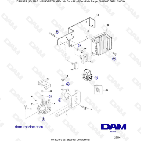 MERCRUISER 454 MAG MPI Horizon - Electrical Components - DAM Marine