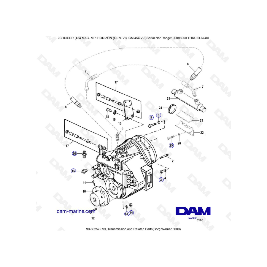 MERCRUISER 454 MAG MPI HORIZON - Transmisión y repuestos