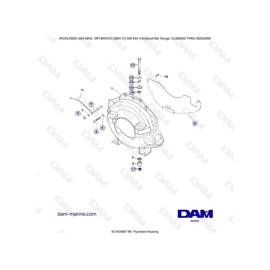 MERCRUISER 454 MAG MPI - Flywheel housing