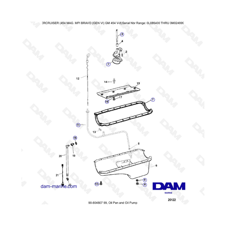 MERCRUISER 454 MAG MPI - Oil pan & Oil pump