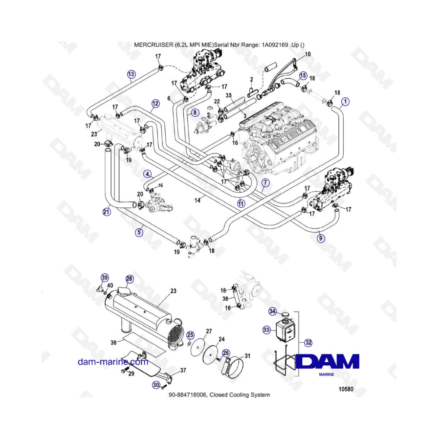 MERCRUISER 6.2L MPI MIE - Closed cooling system