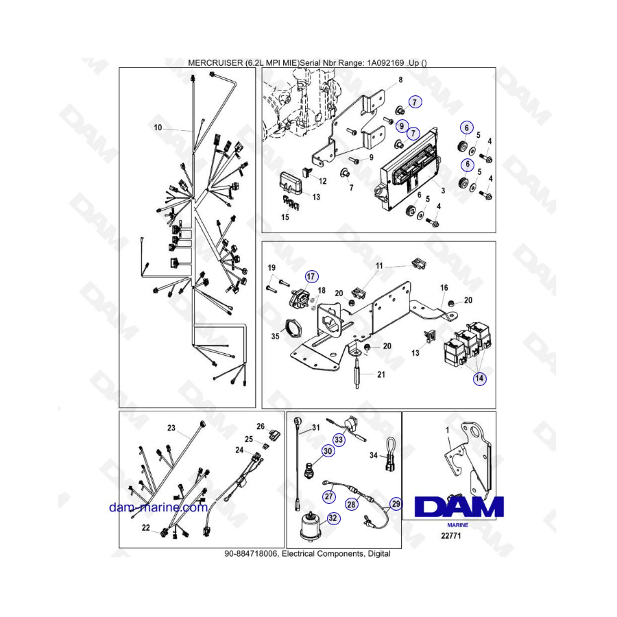 MERCRUISER 6.2L MPI MIE - Electrical components, digital