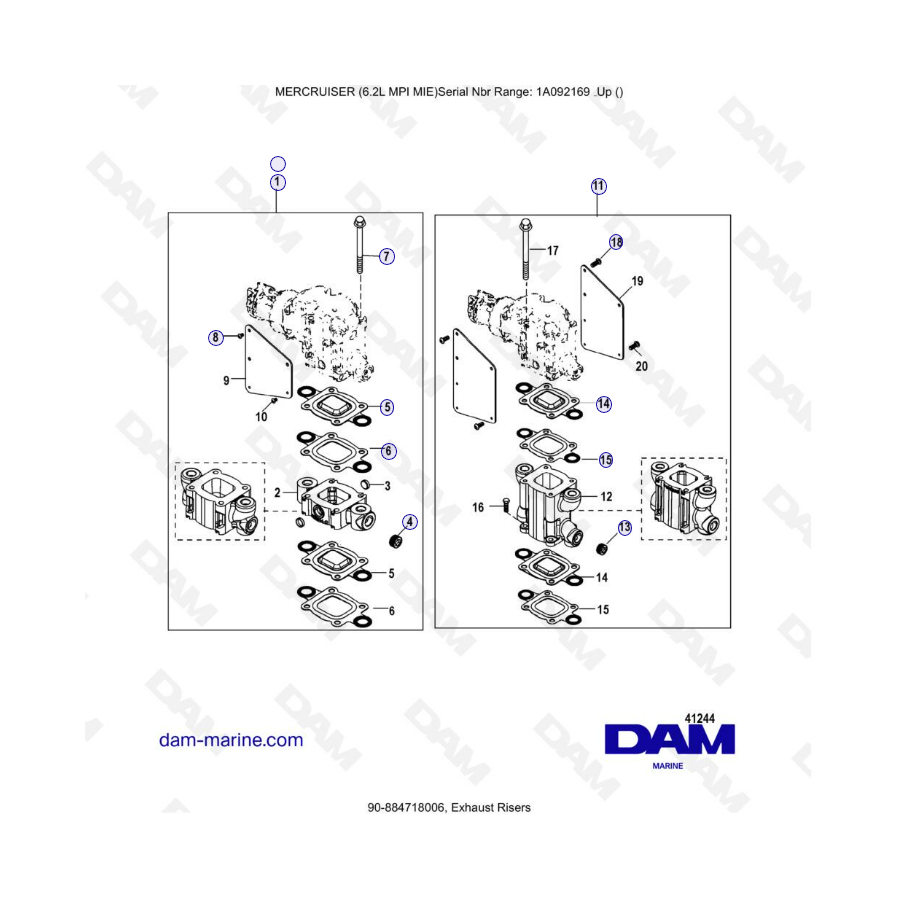 MERCRUISER 6.2L MPI MIE - Exhaust Risers