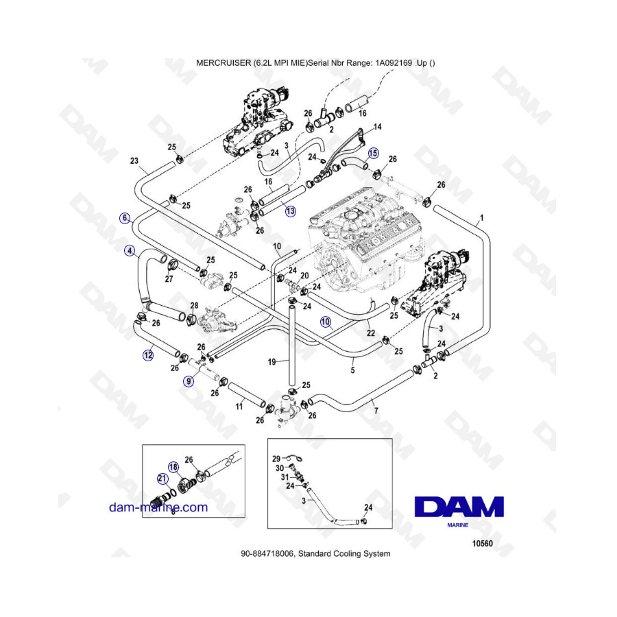 MERCRUISER 6.2L MPI MIE - Standard cooling system