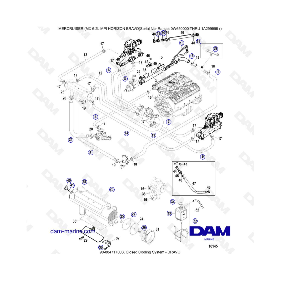 MERCRUISER 6.2L MPI MIE - Closed cooling system - bravo