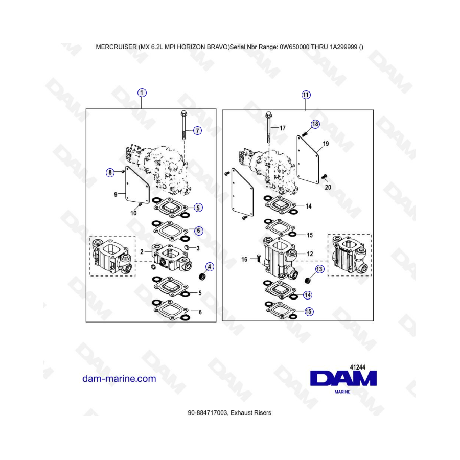 MERCRUISER 6.2L MPI - Exhaust risers