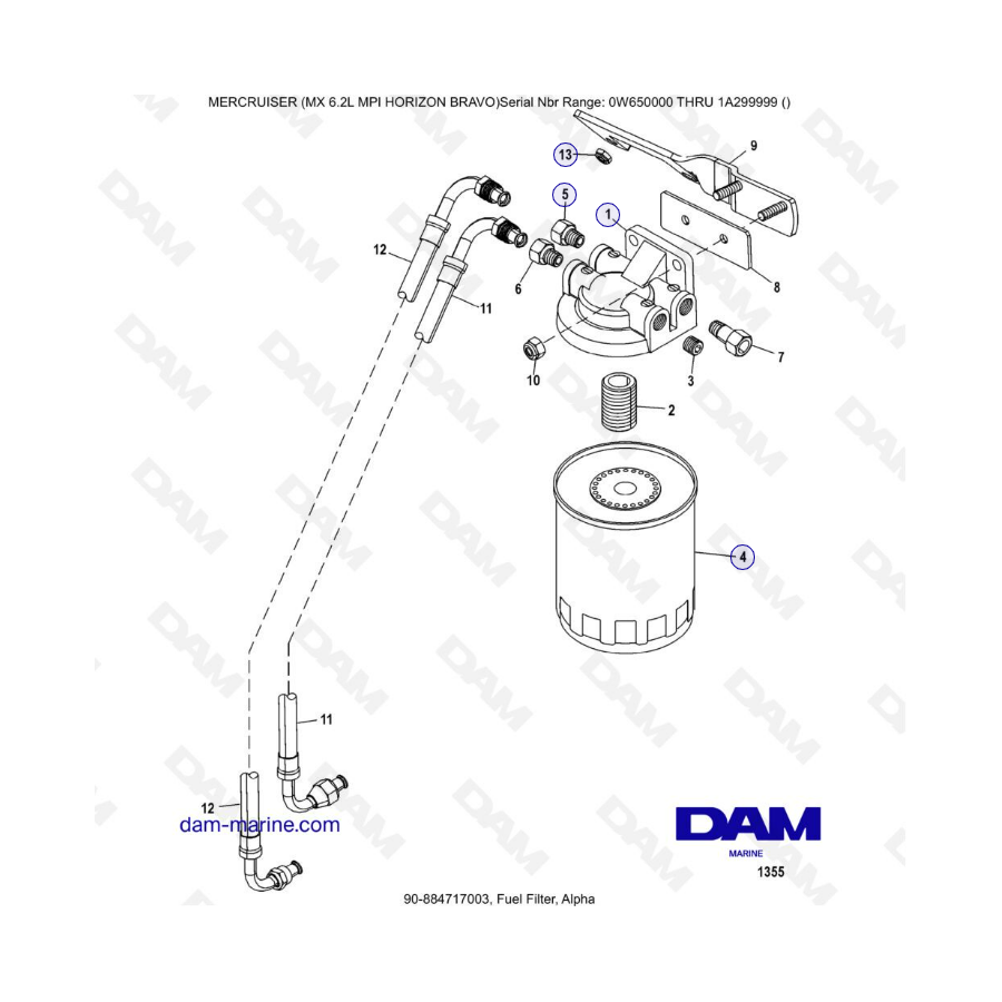 MERCRUISER 6.2L MPI - Fuel filter, Alpha