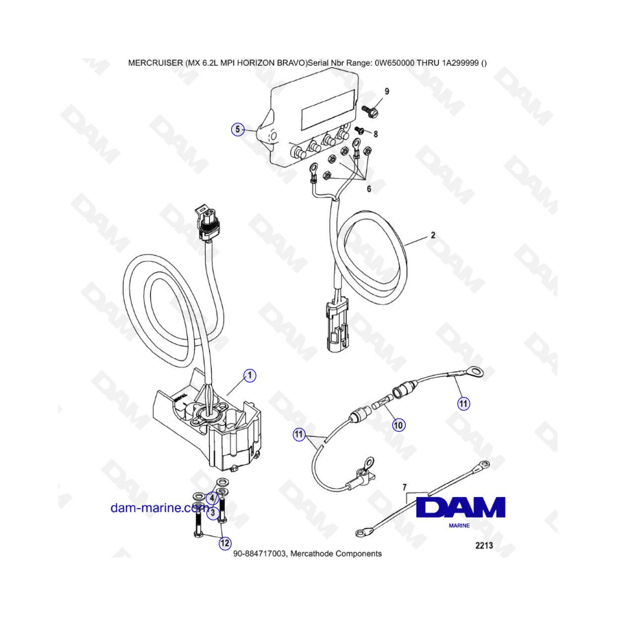 MERCRUISER 6.2L MPI - Componentes de Mercathode